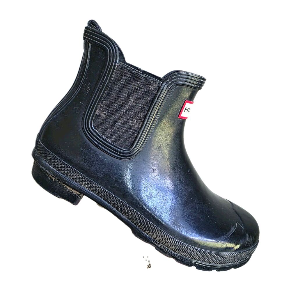 Hunter Original Chelsea Gloss Women's Casual Short Boots, Black, W8